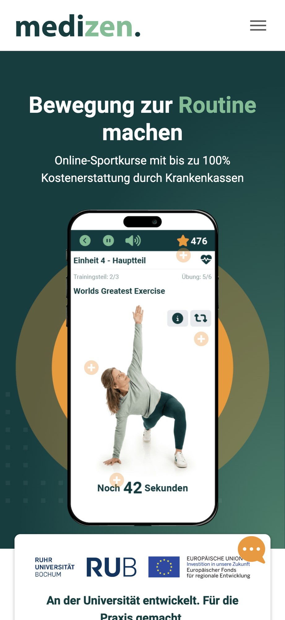 The Medizen course platform on mobile