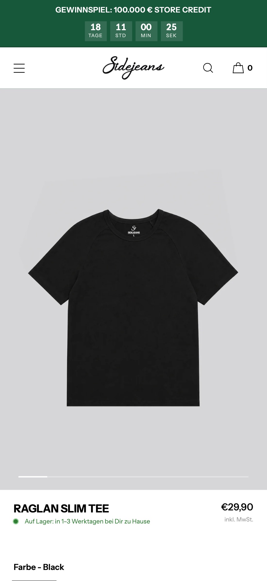 The Sidejeans shop on mobile