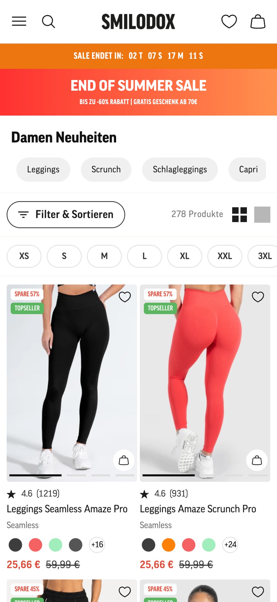 The Smilodox shop on mobile